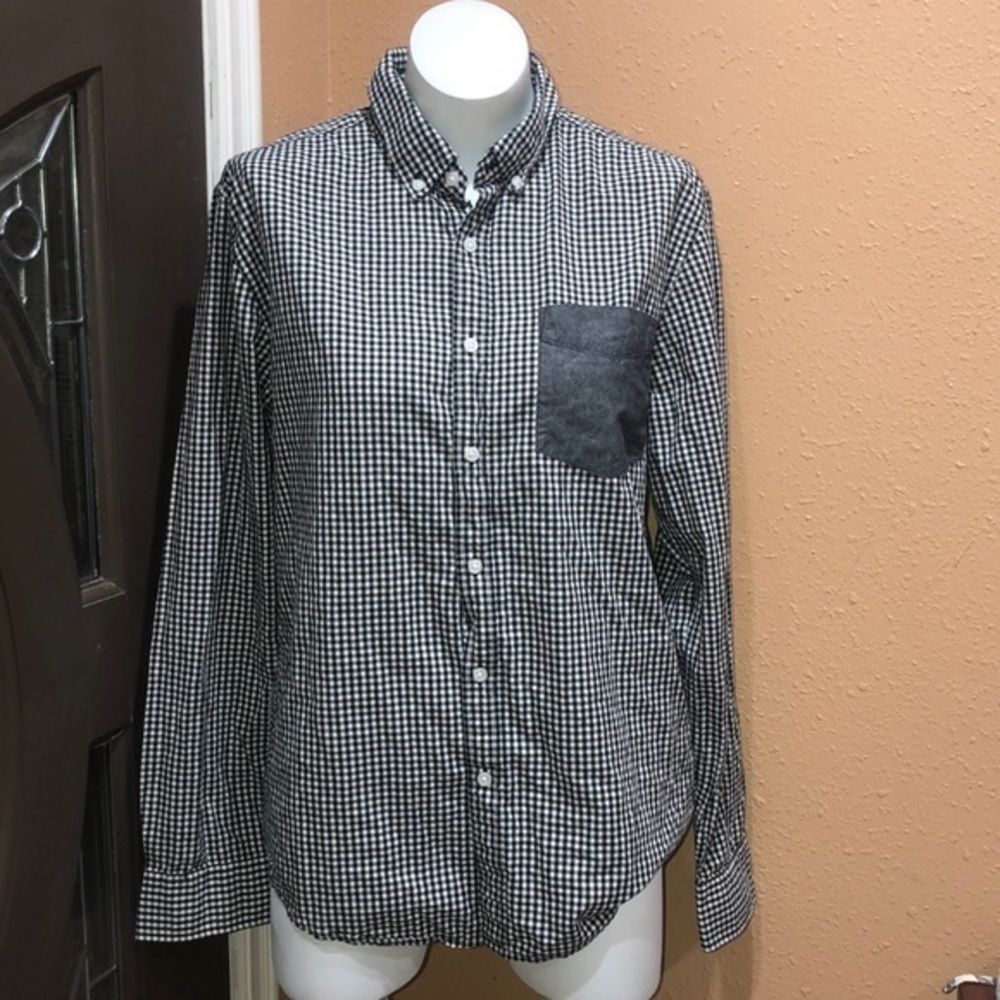 21 men  black and white checkered men’s button up long sleeve dress shirt